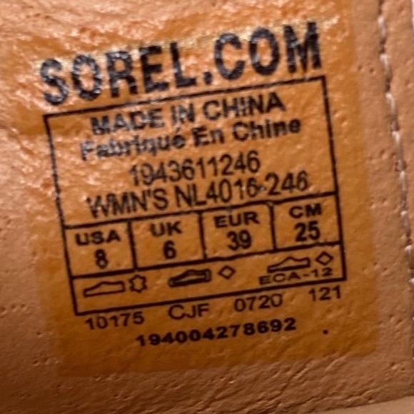 Sorel Cameron Flatform Leather Espadrille Sandals Tan Leather Hook & Loop Size 8 - Picture 9 of 11